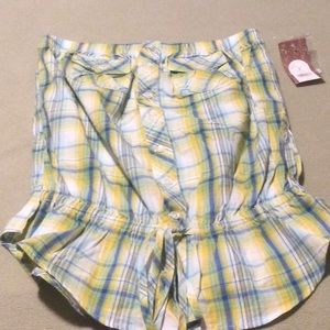 Red Camel Plaid Tube Top NWT